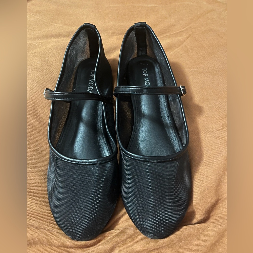 Black Mesh Flats Womens/Juniors Size 8 - Perfect for Summer! - Picture 1 of 6